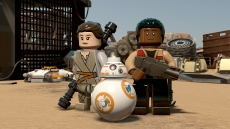 Review LEGO Star Wars: The Force Awakens: <a href = https://www.mariowii-u.nl/Wii-U-spel-info.php?t=Finn_-_Disney_Infinity_30>Finn</a>, <a href = https://www.mariowii-u.nl/Wii-U-spel-info.php?t=Rey_-_Disney_Infinity_30>Rey</a> en BB8 zijn de belangrijkste karakters in dit nieuwe verhaal.