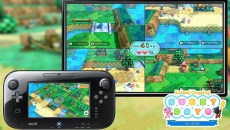 Review Nintendo Land: De <a href = https://www.mariowii-u.nl>Wii U</a> GamePad wordt op alle mogelijke manier ingezet. In deze <a href = https://www.mariowii-u.nl/Wii-U-spel-info.php?t=Animal_Crossing_amiibo_Festival>Animal Crossing</a>-attractie speelt 1 speler op de GamePad, de rest op de TV.