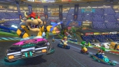In Mario Kart Stadium juicht het publiek je toe wanneer je in antizwaartekracht een helling op rijdt!