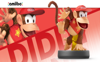 Deze Diddy Kong-amiibo komt uit de <a href = https://www.mariowii-u.nl/Wii-U-spel-info.php?t=Super_Smash_Bros_for_Wii_U>Super Smash Bros</a>.-serie.