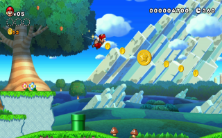 Met de Super Acorn (eikel) verandert Mario in Eekhoorn Mario, waardoor hij korte tijd kan vliegen.