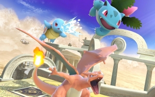 De Pokémon Trainer bestaat uit 3 uitwisselbare vechters: Squirtle, Ivysaur en Charizard.